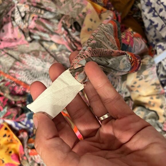 Swim Coverup Multicolor Trapeze & Swing Dress Lantern Scoop Neck Pullover Flare - Picture 4 of 13